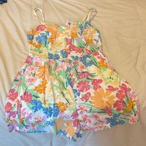 Old Navy Vibrant Floral Jumpsuit - Pink, Orange, Blue, Green